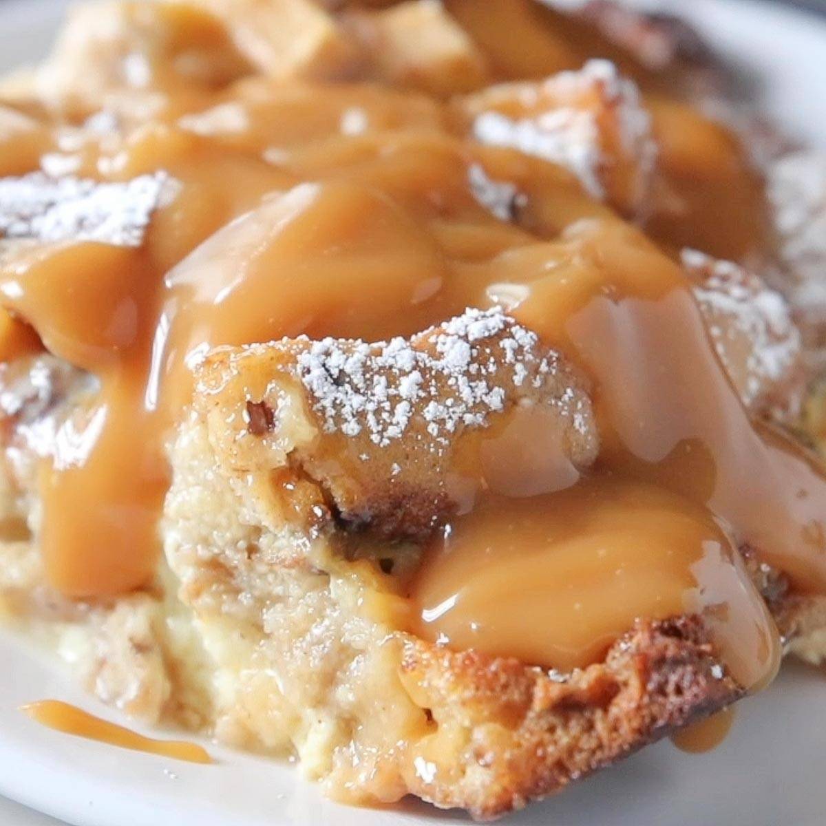 caramel apple bread pudding photo