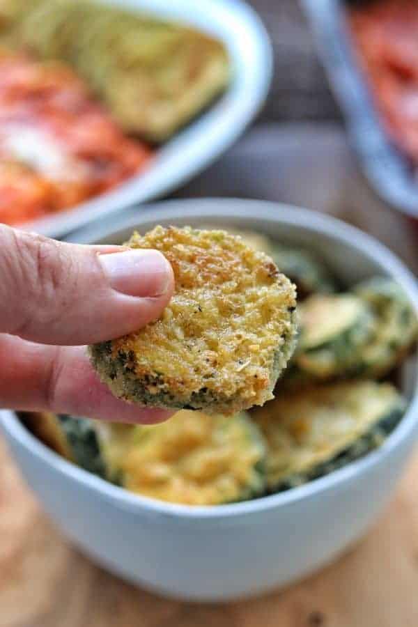 crispy zucchini tot in a hand