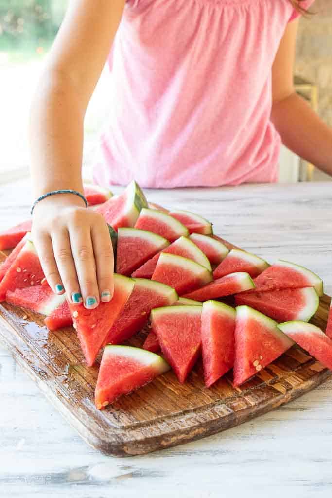 had picking up watermelon