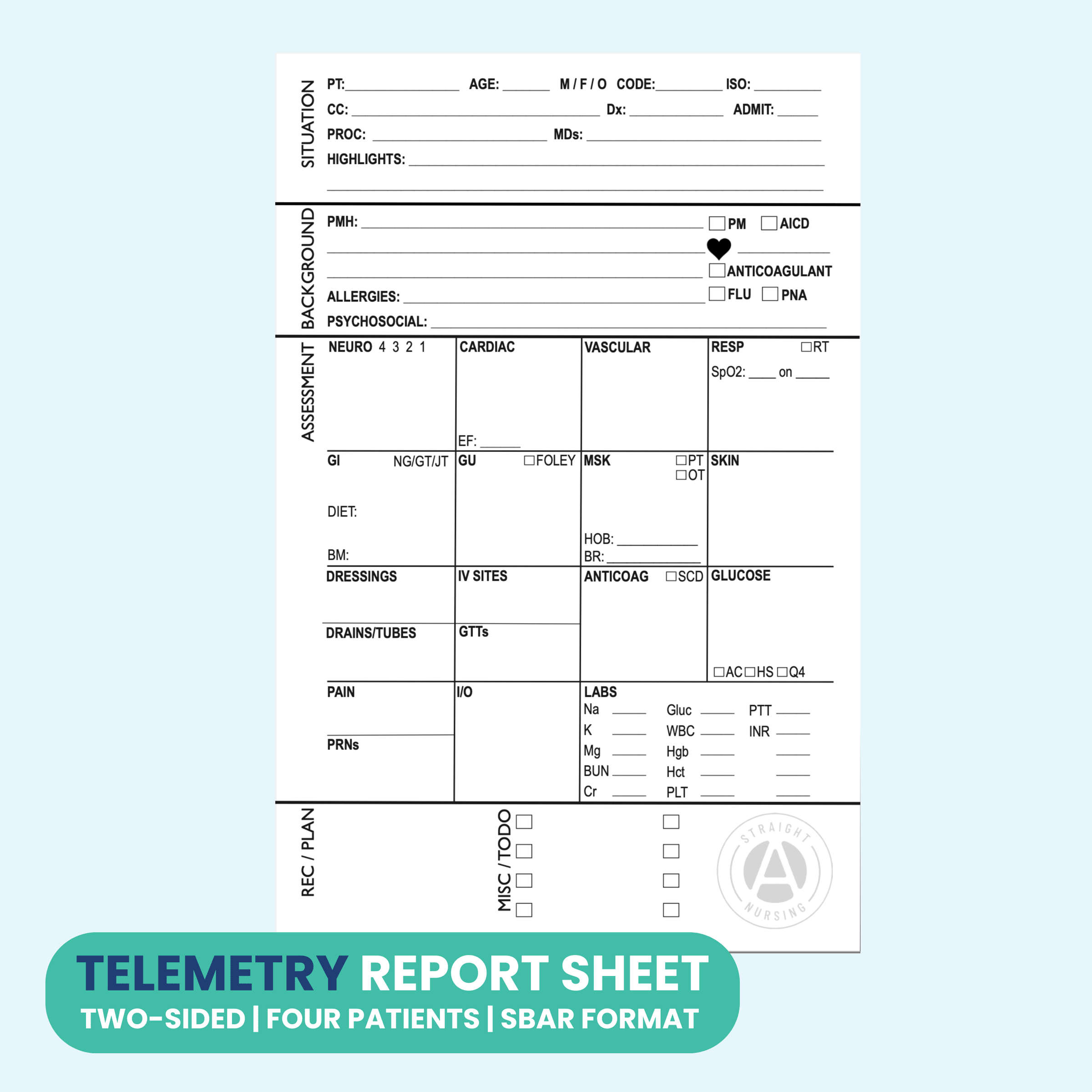 Telemetry Report Sheet (