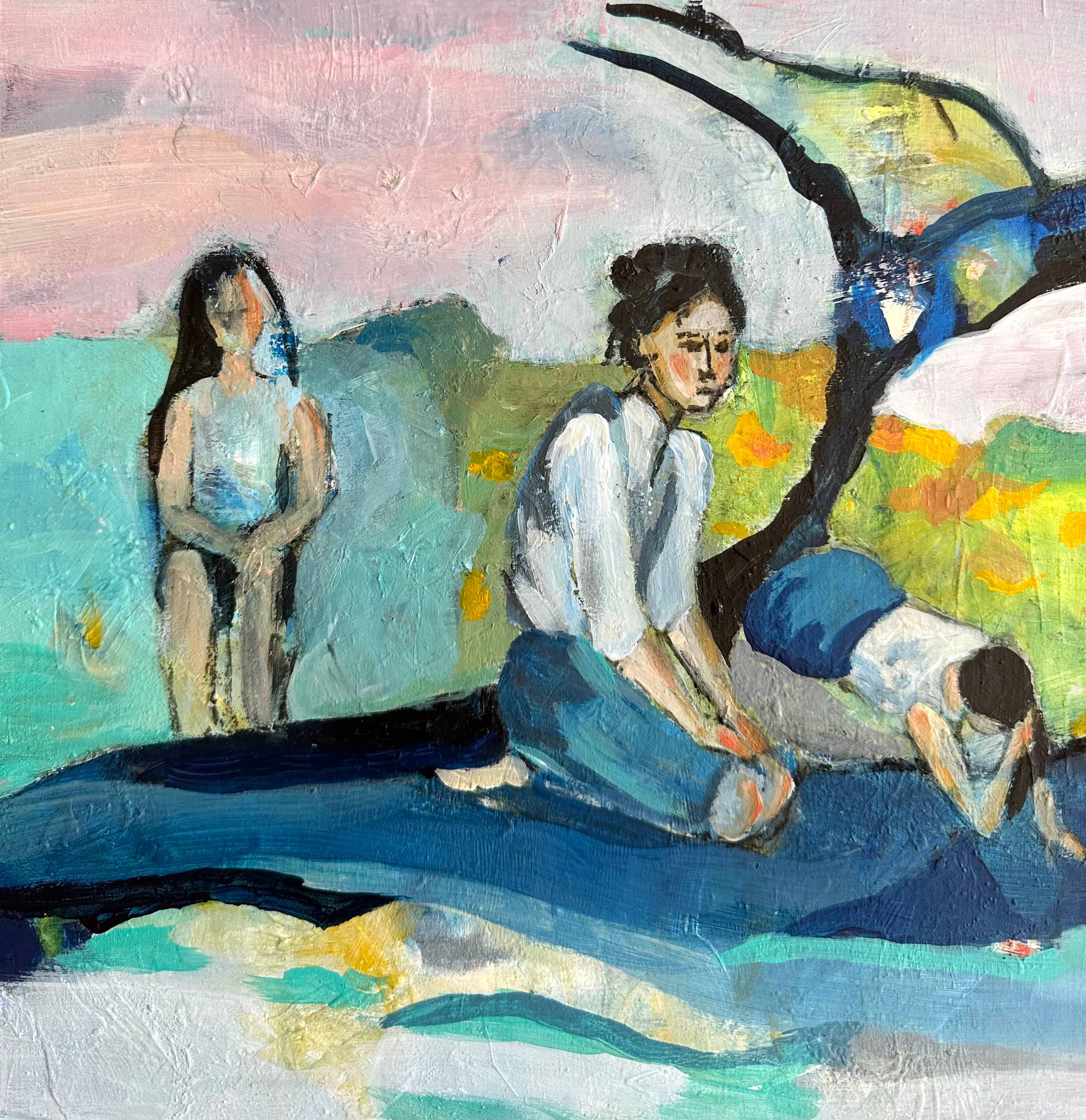 Set Me Free – abstract painting by Beáta B?sze, inspired by a spring and memories of college friends, symbolizing transformation, freedom, and the choices we make in identity