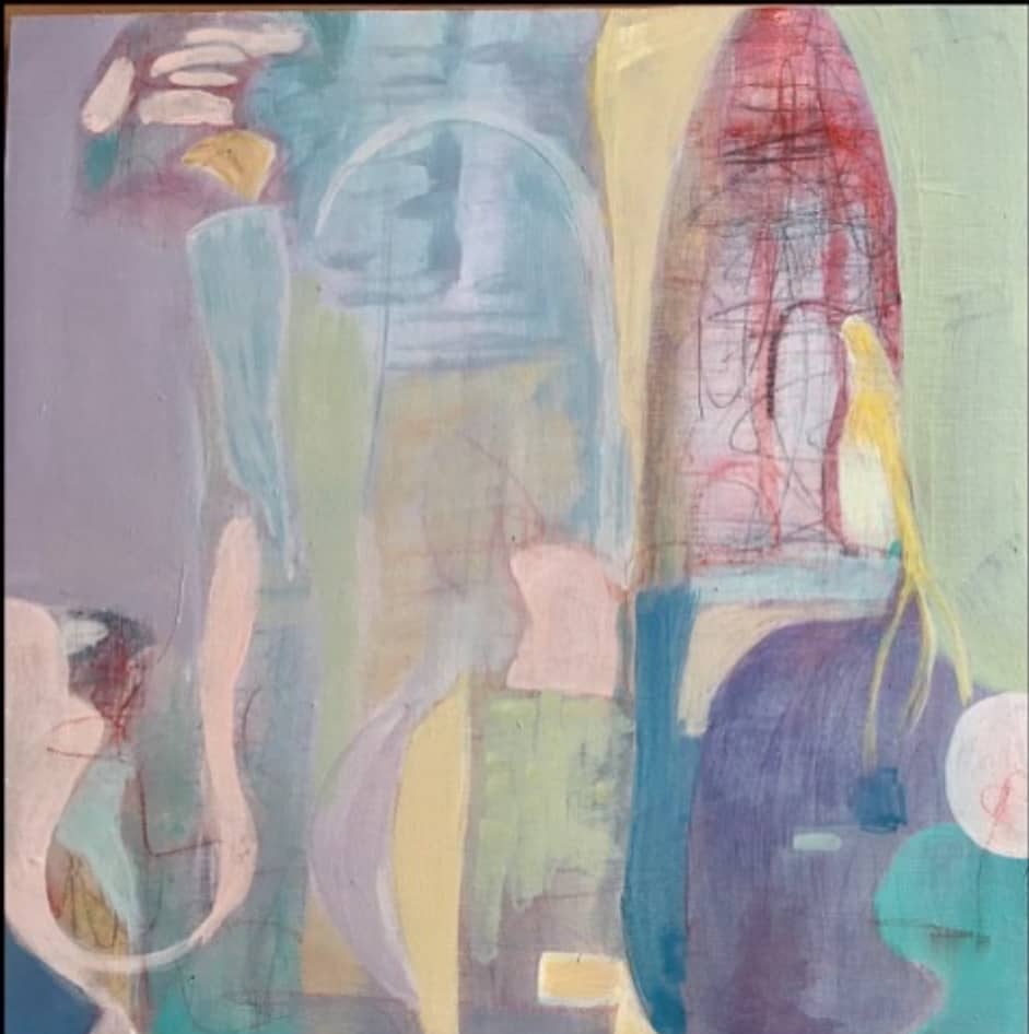 Abstract painting with the Princess Cage symbols