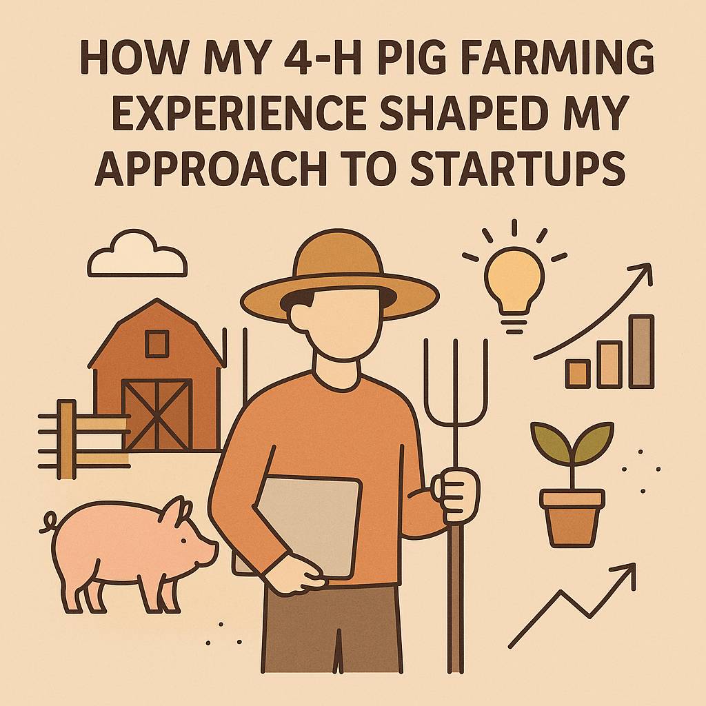 A founder reflects on how early lessons from growing up on a pig farm shaped their startup journey, focusing on systems, patience, and making tough ch