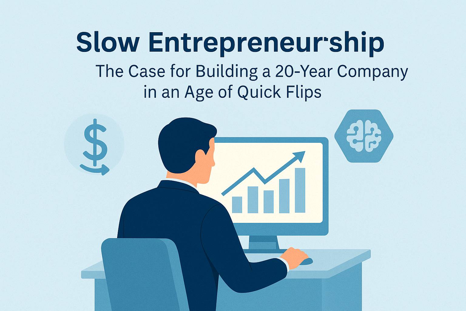 Learn how slow entrepreneurship can help you build a 20-year business. Focus on steady cash flow and long-term equity growth with AI-powered systems.