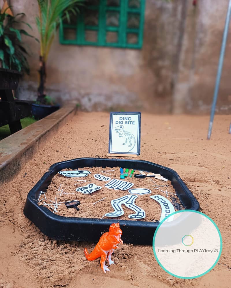 Dinosaur fossil dig TUFF Tray 