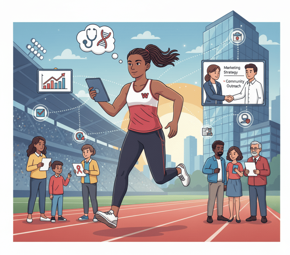 athlete performing while making impact through nil