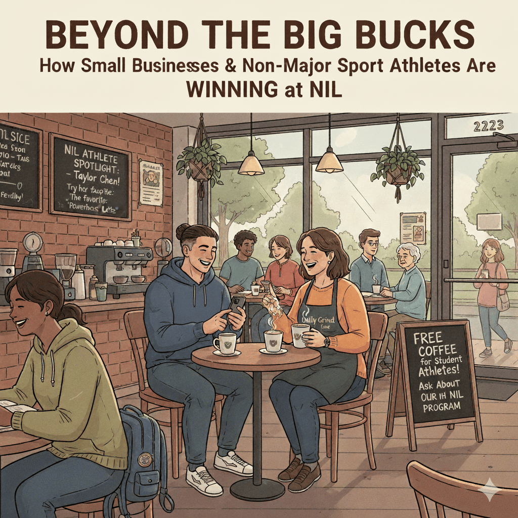 athletes celebrated in a coffee shop