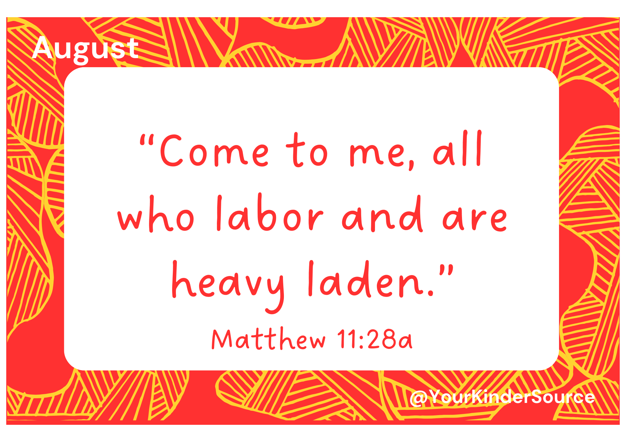 August Memory Verse Challenge