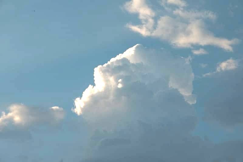 Luminous cloud formation against a dark sky