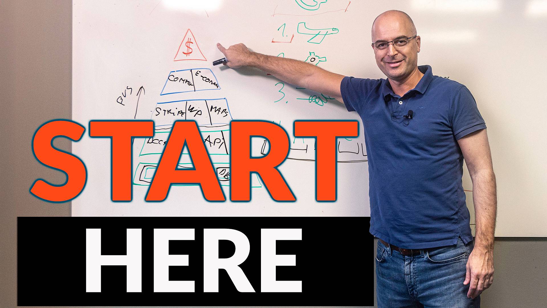 Man pointing at the whiteboard