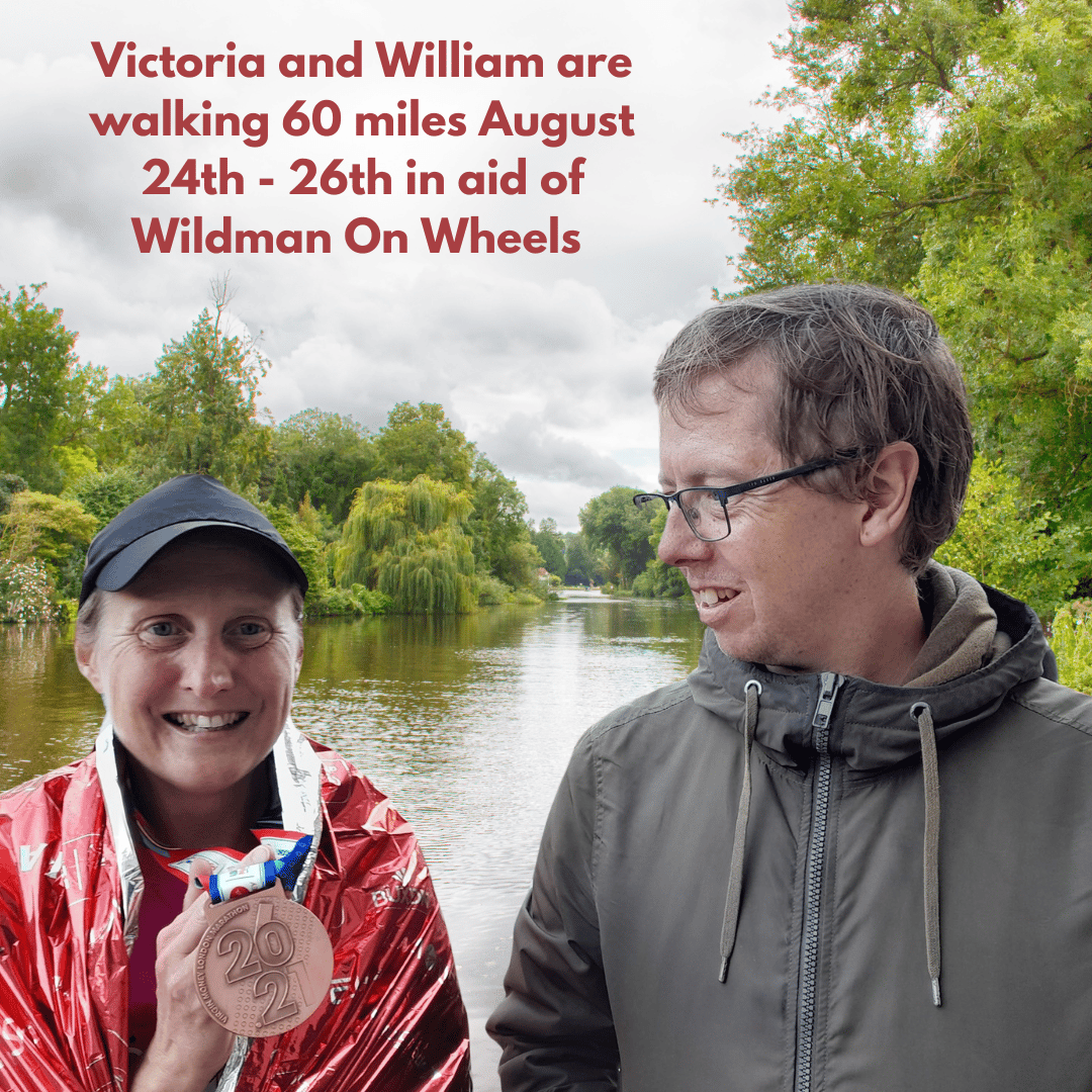 Victoria and William standing on the riverbank.