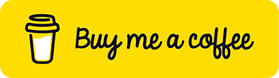 The image shows a "Buy me a coffee" button with a simple coffee cup icon on the left side. The text "Buy me a coffee" is written in a casual, handwritten-style font. The entire button is a commonly used donation/support button found on various websites and platforms