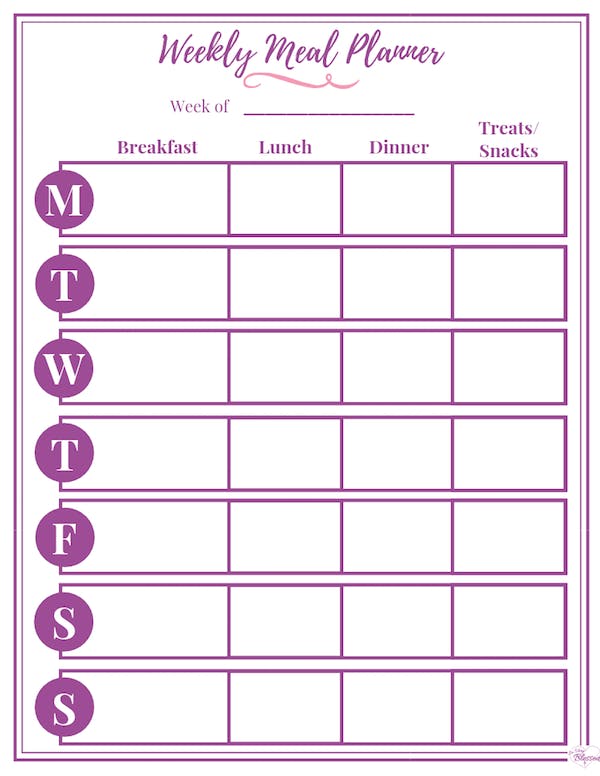 Meal Planner For Weight Loss Free Printable