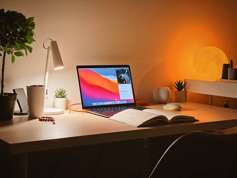 laptop on minimal desk