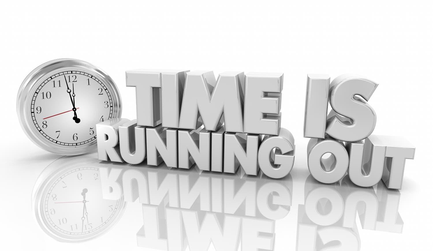 Image is of clock running and text saying Time is running out to use your insurance benefitss