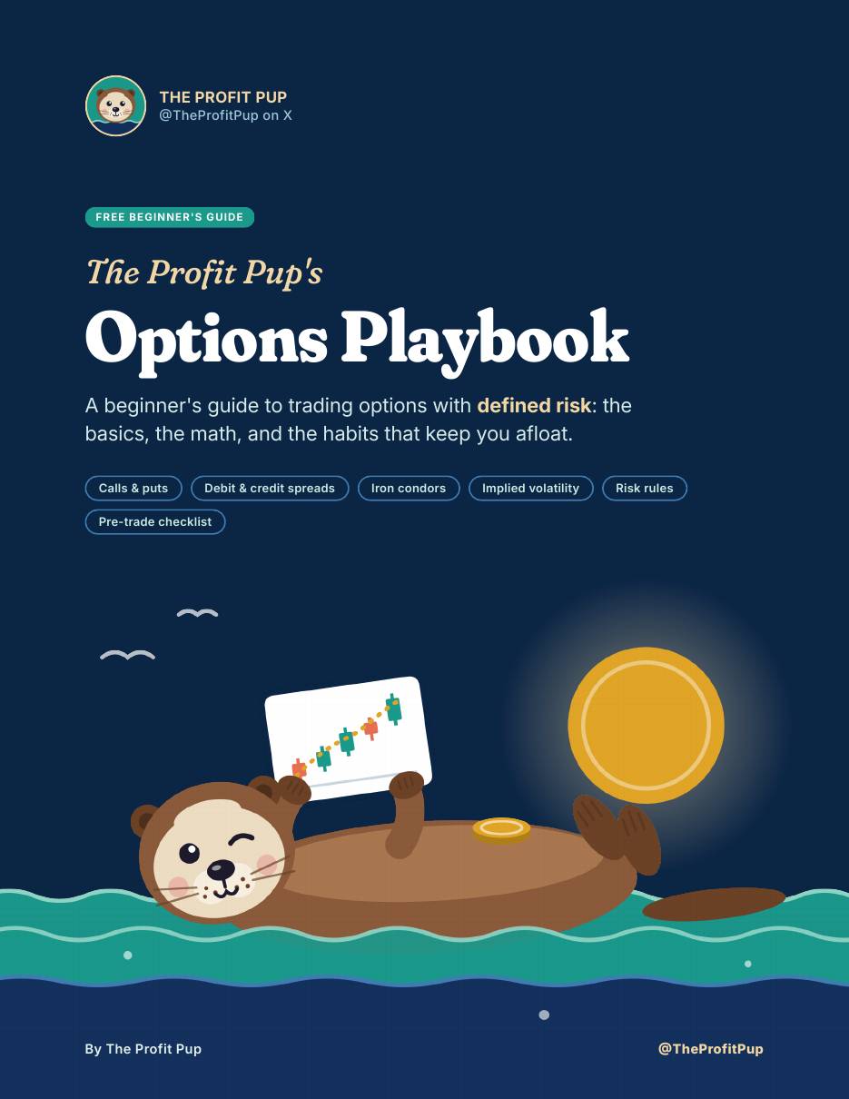 Cover of The Profit Pup's Options Playbook, a free beginner's guide to options