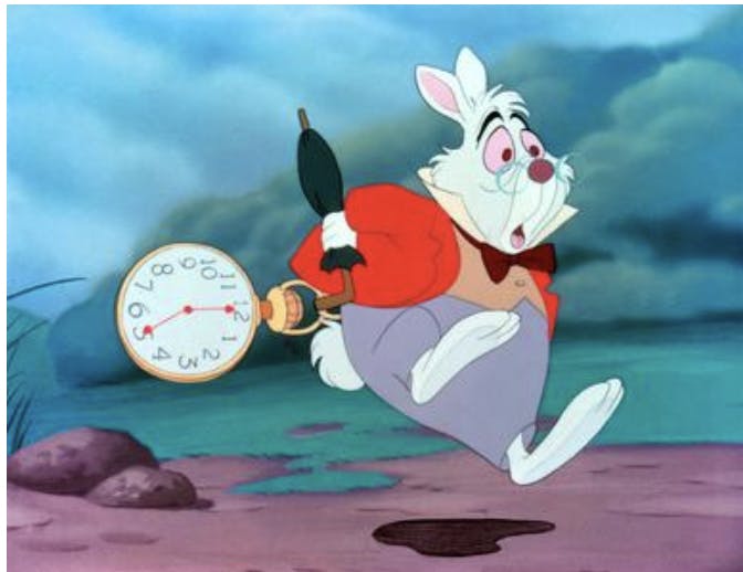 White Rabbit from Disney's 'Alice in Wonderland.'
