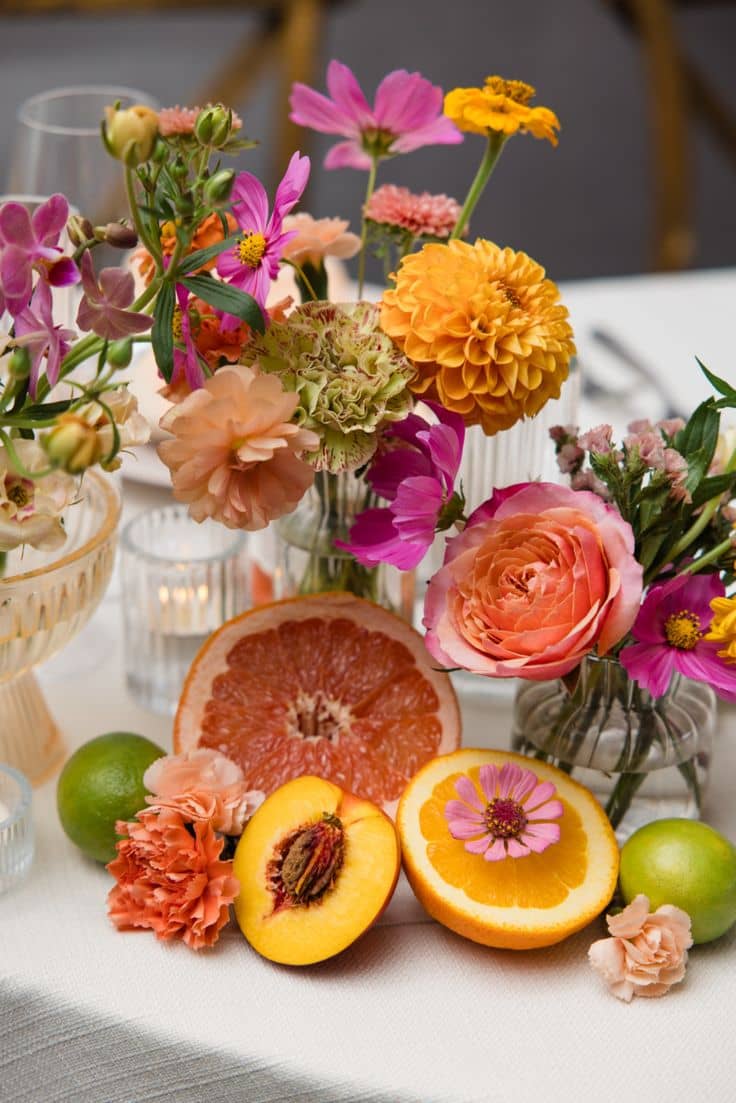 2025 Luxury Wedding decor trends, fruit centerpieces, serpentine tables inspiration, ambient lighting for weddings