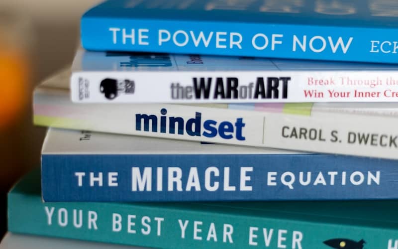 stack of mindset books