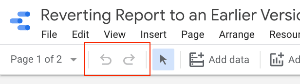 Reverting a Report to an Earlier Version