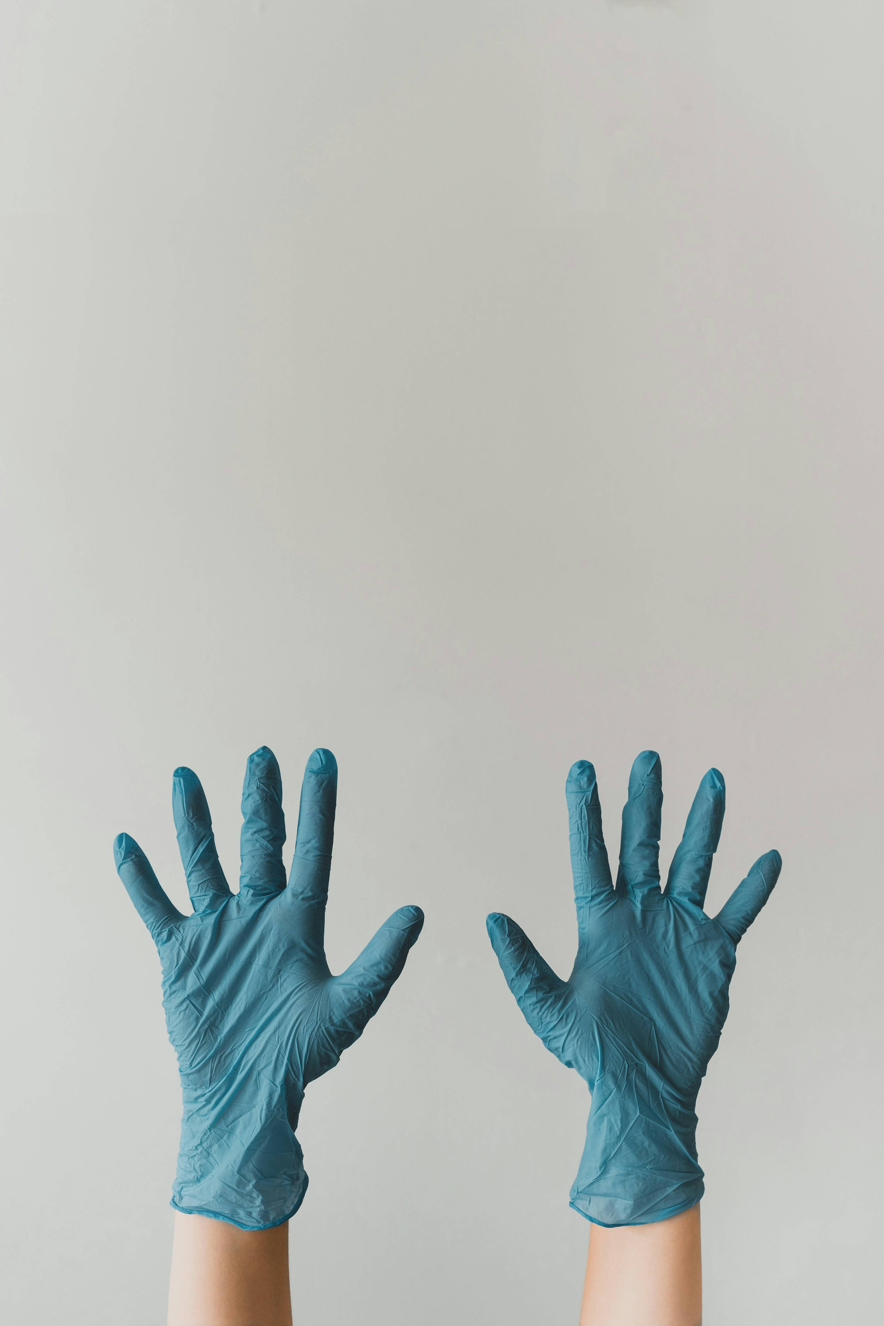 medical gloves worn by medical professionals