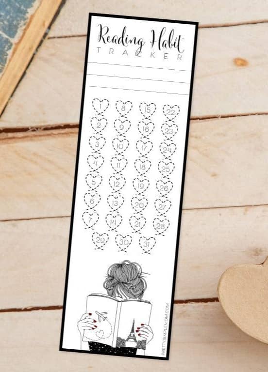 reading habit tracker bookmark free printable pretty simple mom