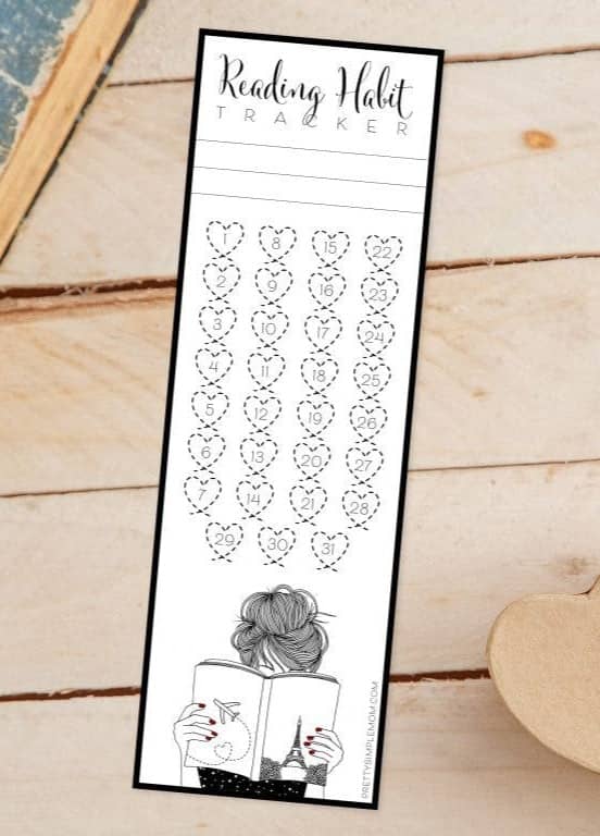 reading habit tracker bookmark free printable pretty simple mom