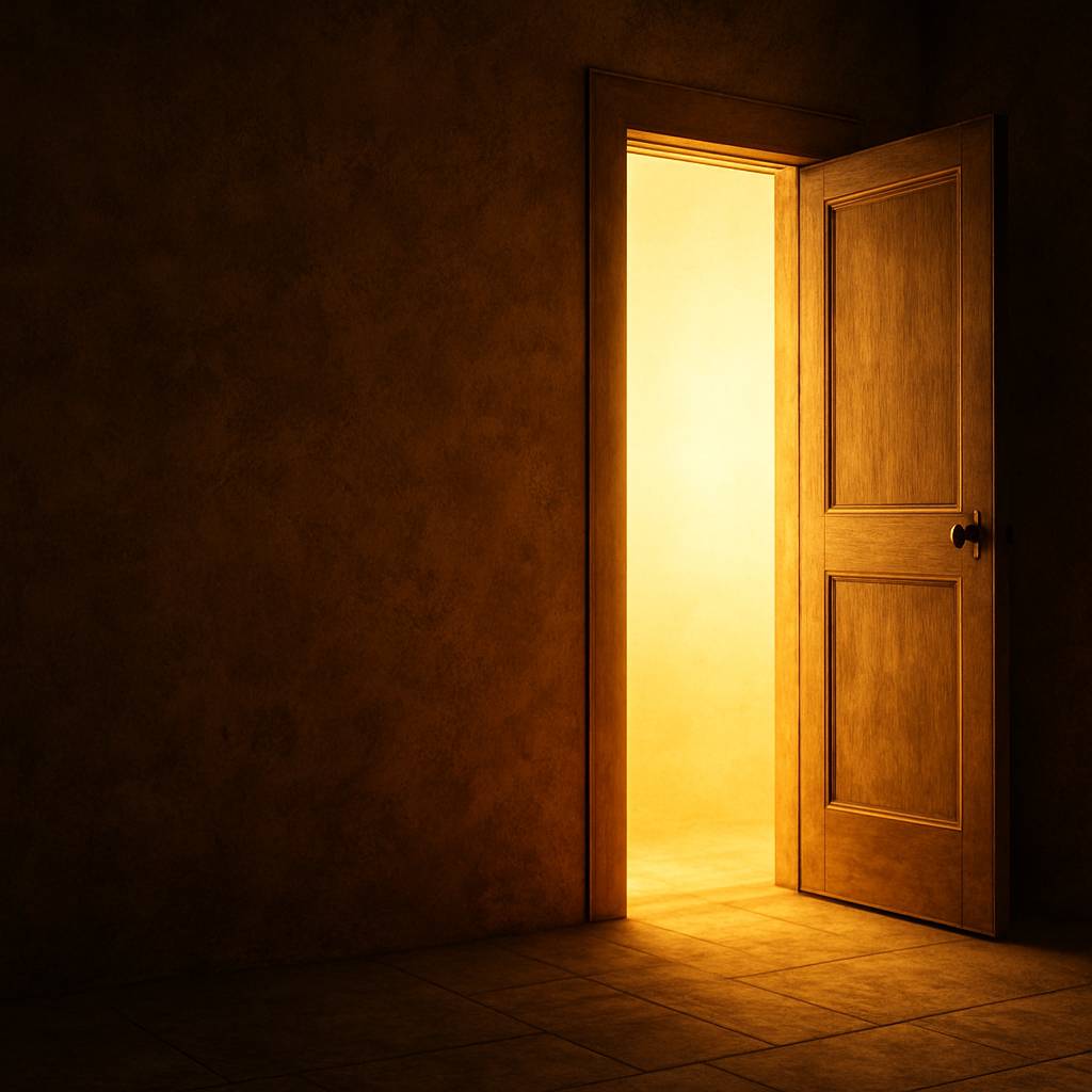 door opening into light