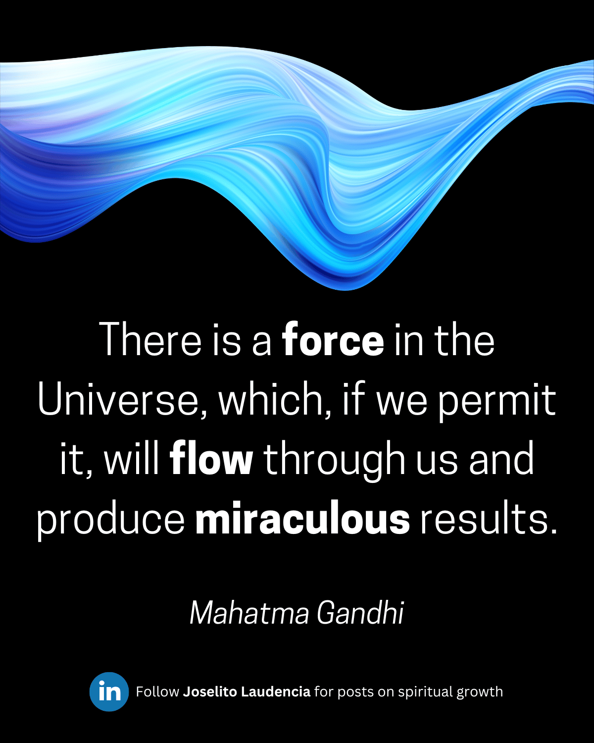 image quote with blue wave