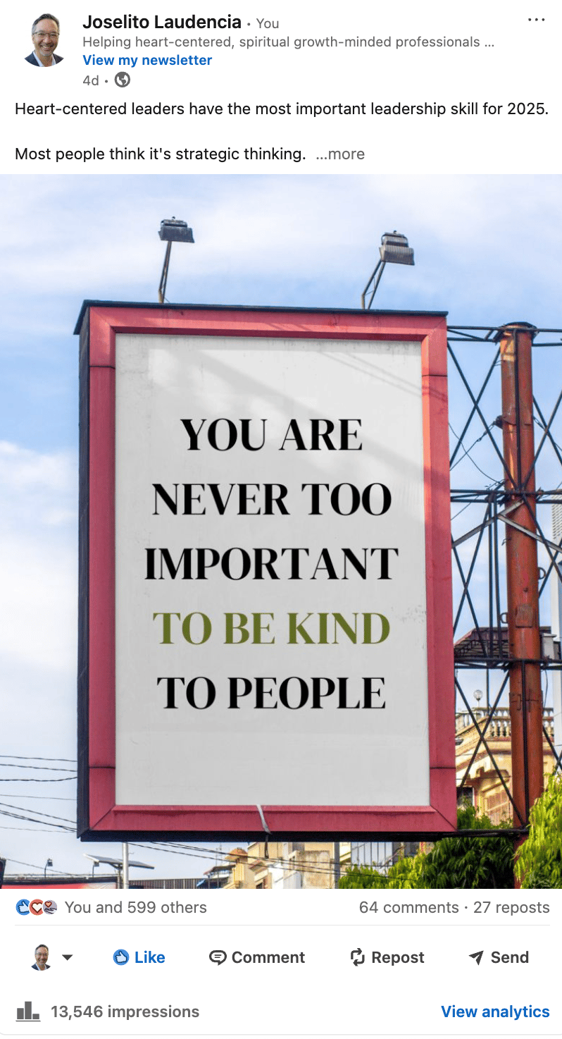 Billboard with quote in it