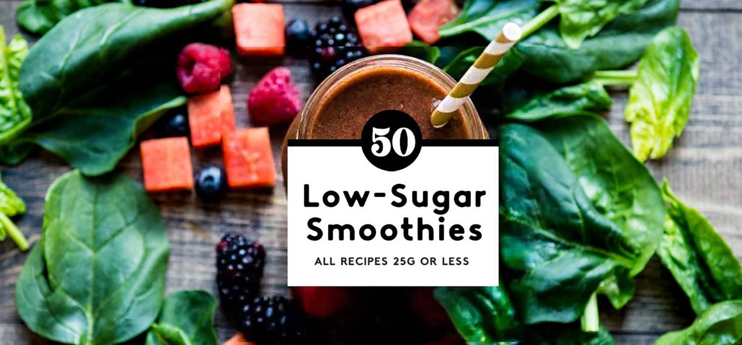 low sugar smoothie in a glass with paper straw