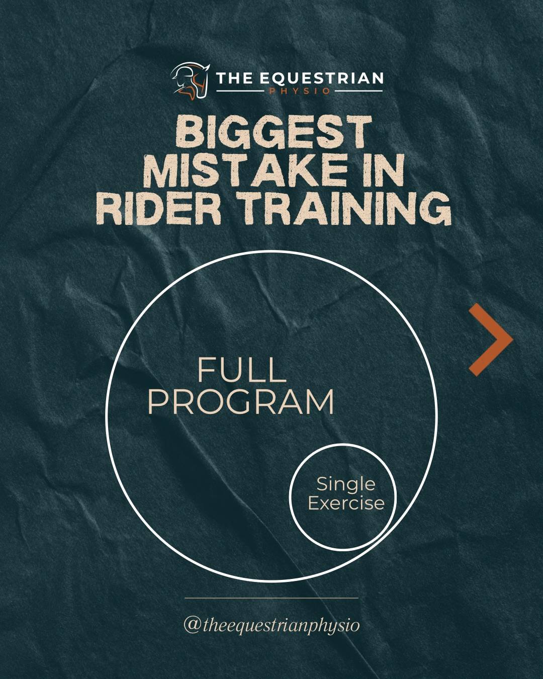 This one is HUGE in the equestrian industry. Maybe not the “biggest” mistake, but it’s a super common one.

STOP FOCUSING ON TRYING TO FIND THE “PERFECT” EXERCISE, AND BUILD A SOLID PROGRAM INSTEAD.

Once riders make the realization that they should be doing SOMETHING out of the saddle for their own fitness (and I love that for them, because something is always better than nothing), the next move is usually collecting random exercises off Instagram or YouTube and trying to splice together a workout.

Social media is littered with these videos. Exercises that are supposed to “fix your seat,” “steady your hands,” “lock in your lower leg,” “balance your seat,” etc.

But most of these are highly complex dynamic movements, fully unloaded, and very high on hype while short on substance. And usually the caption doesn’t actually explain WHY or HOW it works. (And spoiler alert, it can’t, because there are a million reasons someone might struggle with an unstable lower leg. One exercise is never gonna be the fix.)

So we do our best! We save these into an Instagram folder, splice them into a little workout, and start doing it diligently. And I am not faulting anyone for that. It’s absolutely natural given the information we have access to.

But this approach is never going to help you see substantial change long-term. It misses the forest for the trees.

Social media perpetuates this idea that a single exercise, if targeted enough, will be your solution. That’s not how exercise prescription works. Bodies don’t adapt that way.
In the S&C world, trainers don’t look for exercises that “look” like the sport. They design a PROGRAM that addresses the DEMANDS of the sport and fits within the athlete’s capacity, life, equipment, time availability, etc.

That’s exactly what TEP Training was built for. Every program inside the app is designed around the evidence, the sport, and the individual demands of the rider.

Doors open for public enrollment TOMORROW! If you’re tired of collecting exercises into that saved folder but never seeing progress, check the link in my bio and make sure you’re on my list so you don’t miss out.​​​​​​​​​​​​​​​​