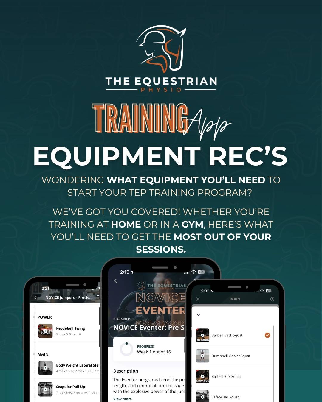 "I don't have a gym membership."

"The closest gym is 45 minutes away."

"I can't justify the cost right now."

I grew up in a rural community, with the closest gym 45 min away, so I GET that the struggle is real. And when designing TEP Training programs, that's exactly the reason why equipment accessibility was at the forefront of each programming decision. 

Let's be clear; you don't NEED a gym to train inside TEP Training. It helps, but I built this platform specifically so there are stepping stones along the way.

A starting point can be as simple as a set of resistance bands with a door anchor, a sturdy box or bench, and a set of adjustable dumbbells (even just one will do). That's it. That's your starter kit, and it'll probably carry you a decent way for several months.

Over time, an investment of even just $500 in home equipment will take you remarkably far on the progressive overload journey. 

And it doesn't have to happen all at once! You build your setup piece by piece as you grow into the training, adding what you need when you need it. A set of heavier dumbbells here, a pull-up bar there, maybe a kettlebell or two down the road. The app scales up or down with whatever you have.

Every workout has extensive pre-programmed alternatives, so whether you're training in your living room, at the barn, in a hotel gym, or in the fanciest facility in Wellington, you can adapt the session to what you have in front of you.

What matters more than equipment is CONSISTENCY. 

Showing up regularly with what you've got will move the needle more than waiting for the perfect setup ever will.
This is about using what you have and training in a way that actually fits your life.

✨Doors close April 19th. If you've been telling yourself you'd start "when I finally join a gym," this is your sign. You already have everything you need.

Comment STRONGER for the link or grab it from my bio.

LinkDM *020*
