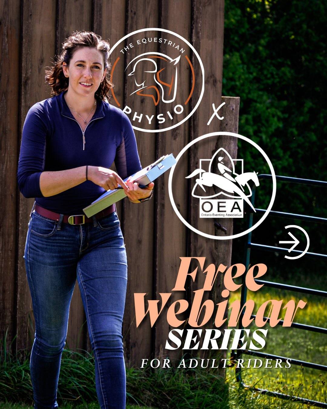 I am SO excited to share this!! I've partnered with @oneventing to create a free three-part webinar series for adult amateur riders.

Comment STRONGER and I'll send you the links, or head to the link in my bio to register! 

We invest so much in our horses. This series is about investing in the other half of the partnership: YOU!

📍Session 1: Build the Stronger Rider: Strength Training for Adult Eventers — April 8

📍Session 2: Why Riders Hurt: Common Injuries and Smarter Rehab — April 29

📍Session 3: Ride All Season: Recovery & Load
Management — May 13

All sessions are Wednesdays at 7:30 PM EDT, online via Google Meet.

Each session is 45 min of teaching plus a live Q&A. 

OEA members get priority access to the Q&A and their pre-submitted questions are prioritized (make sure to register with the link emailed to you from the OEA or contact info@oneventing.ca for special access!)

Everyone is welcome to attend, including non-OEA members! Use the link in my bio to register for the view only option. 

The content is geared toward adult eventers but the principles apply to riders across disciplines. If you ride and you have a body, there's something here for you.

Can't make it live? Register anyway and the replay comes to you.

This series is generously sponsored by the OEA Adult Amateur Rider Fund, which means every session is completely free for you. I grew up competing as an OEA youth member, so getting to give back to this community in a way that actually helps riders feel better and ride longer is incredibly meaningful to me.

LinkDM *017*