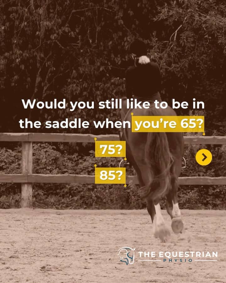 How long do you want to keep riding? For most of us, riding makes up a significant portion of our life. It’s more than just a hobby. It’s our social life, stress outlet, a therapeutic connection to the horse and satisfies our competitive goals.

Many riders I ask tell me they wish to stay in the saddle for as long as possible. But what does that look like?

Do you just leave it up to chance and hope for the best, or do you do everything in your power to ensure you’re still comfortable swinging your leg over the cantle in the next few decades?

It’s no surprise injuries, arthritis, spinal changes and other factors compound as we age. But when I talk to riders, that’s often NOT the reason folks slowly stop riding. It’s the fear of fall or injury, or a lack of stamina/strength, that eventually overcomes us.

But what frustrates me is that so much of that is PREVENTABLE. Sarcopenia and osteopenia (muscle & bone loss) are both highly prevalent conditions in the aging population.

Often, these “diseases of deconditioning” progress over decades, and slowly build simply because we STOP doing things that challenge our body. I’m not denying that it takes more effort to build muscle mass or bone density as we age, but the beautiful thing about being biological is that we NEVER loose the capacity to rebuild and adapt. And on top of that, if we start early enough, we can avoid most of that loss altogether!

Cross training out of the saddle is what allows you to build that muscle mass and bone density when you’re younger, or rebuild it even when we’re older. Unfortunately, riding itself isn’t often enough of a stimulus to build muscle or bone, but if we cross train, we can make those investments into our long term health and ENSURE we give ourselves the best possible chance of still swinging ourselves into the saddle into our seventh, eighth or even ninth decades

Which is why I built something to help. The PLEASURE RIDER program in the TEP Training app is specifically designed for the masters athlete in mind, but all the programs would be suitable to help prevent muscle and bone loss. Interested to learn more? Comment STRONG and I’ll send you all the details!

LinkDM *034*