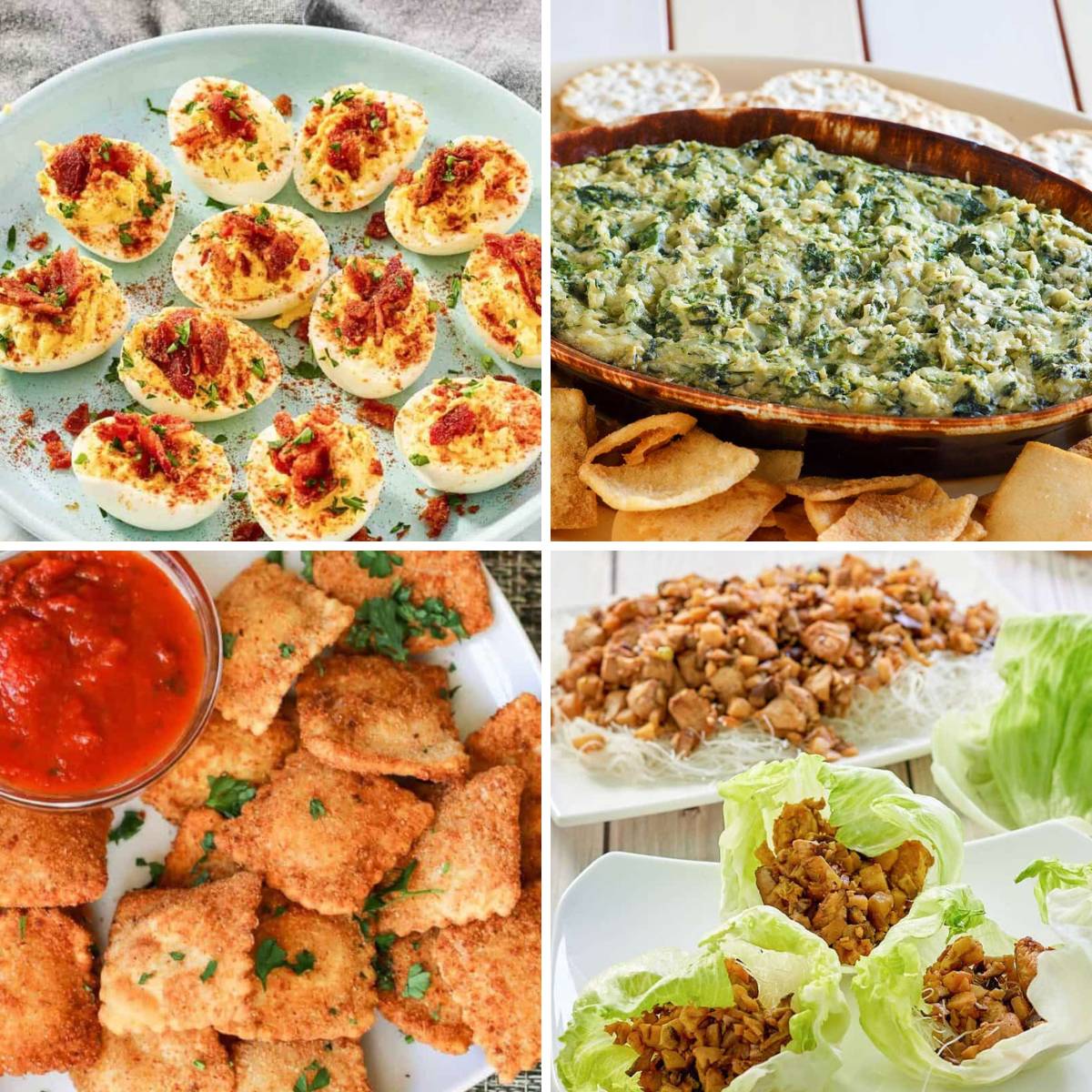 deviled eggs with candied bacon and more