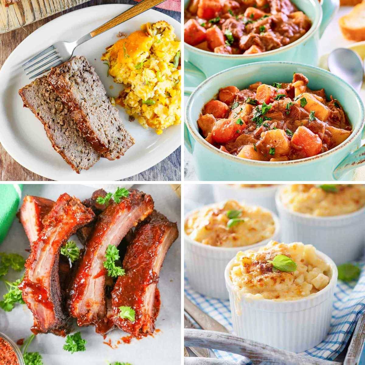  Cracker Barrel meatloaf, classic meatloaf with ketchup glaze, crockpot beef stew, Chili's baby back ribs