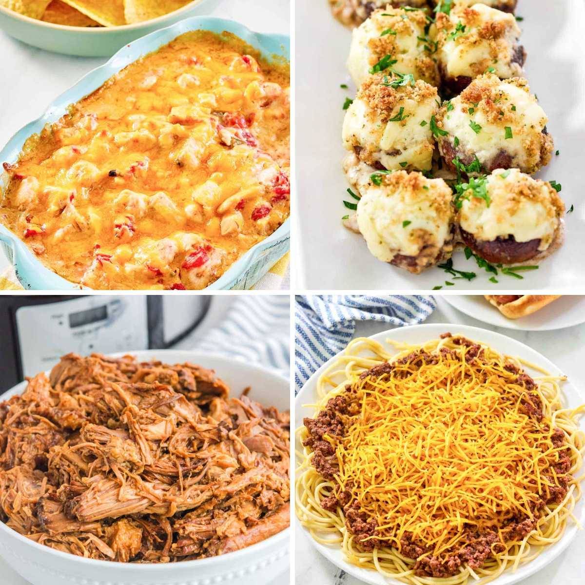  Chicken Rotel Dip, LongHorn Stuffed Mushrooms, Skyline Chili, and Slow Cooker Pulled Pork