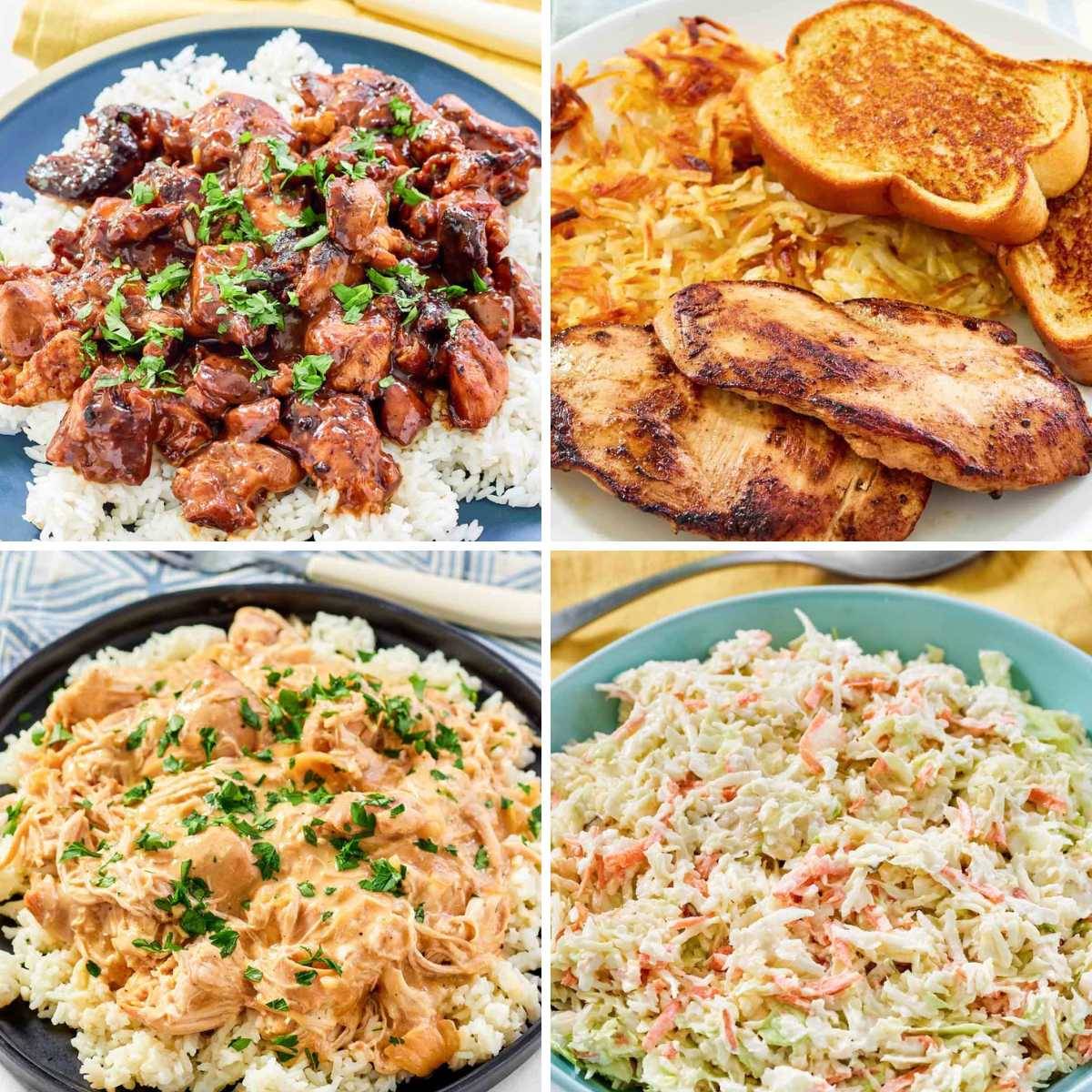  Golden Corral bourbon chicken, Waffle House grilled chicken, crockpot chicken and gravy,