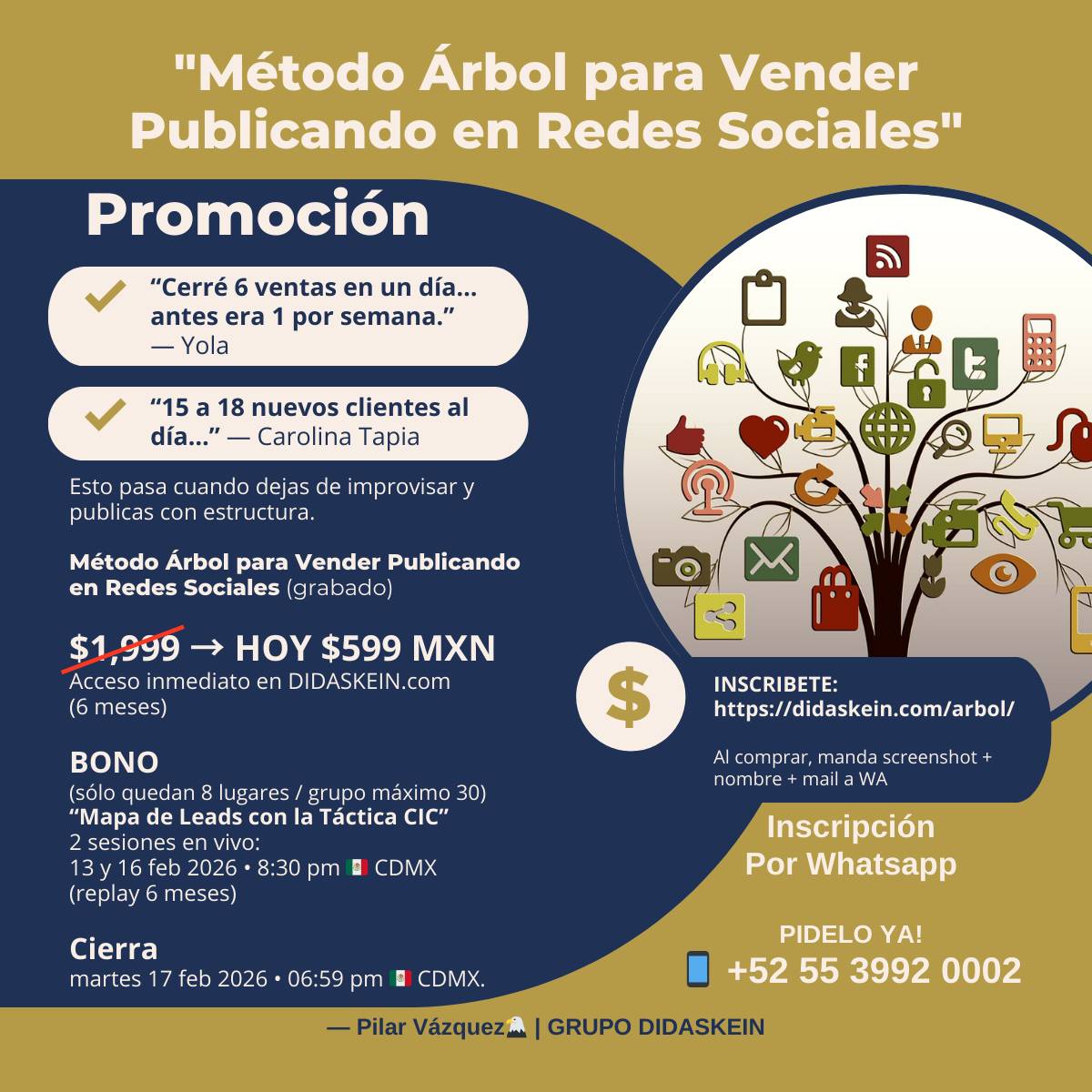 Arbol para ventas en redes sociales