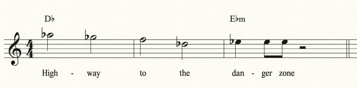 Notation of Chorus of Danger Zone