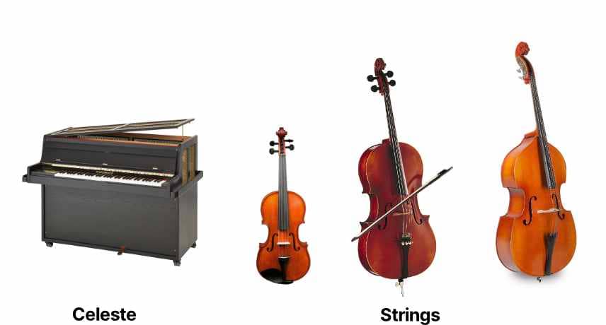 Instruments you could use for a magical tone - Celeste and Strings (Pizz)