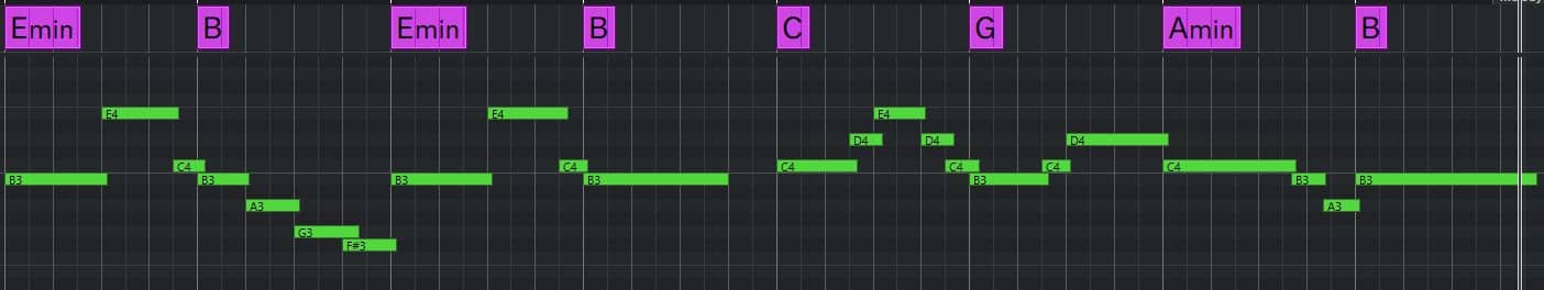 Start Melody and chords