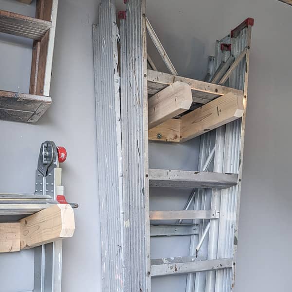 DIY Ladder Storage Hooks Easy Cheap Sturdy Saws on Skates