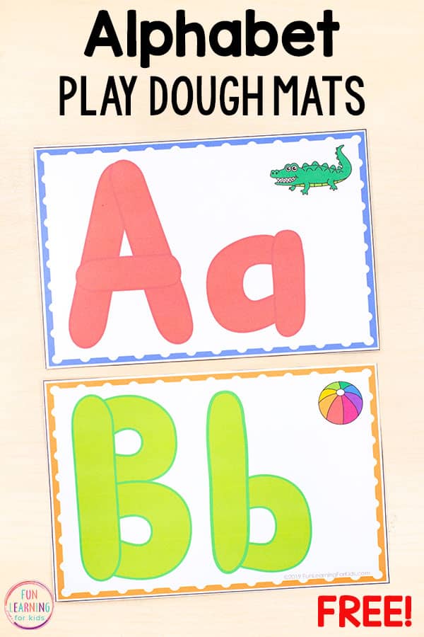 FREE Printable Alphabet Play Dough Mats for Preschool for Free Printable Coloured Alphabet Letters