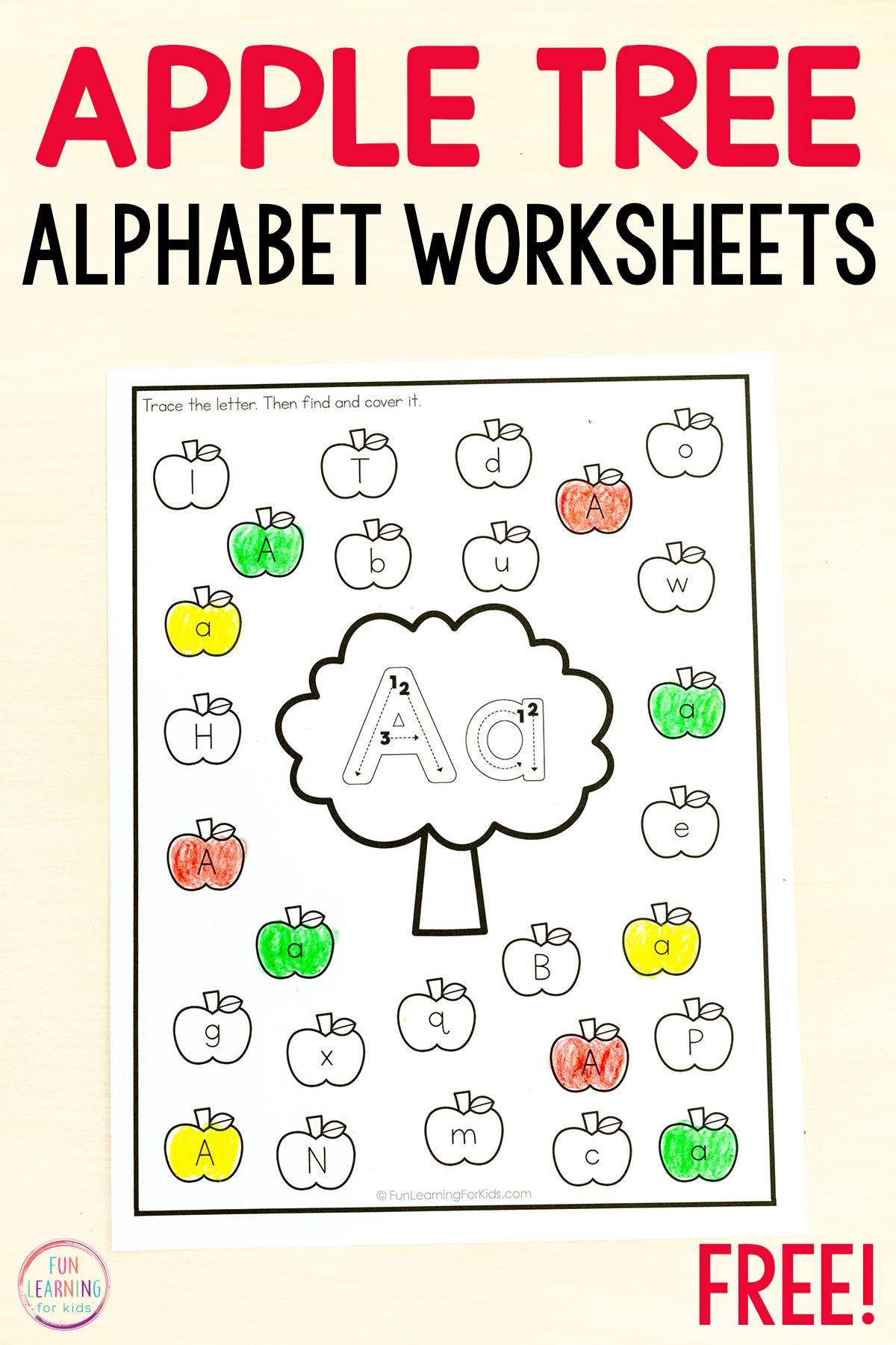 Apple Find the Letter Worksheets for Free Printable Apple Worksheets For Kindergarten