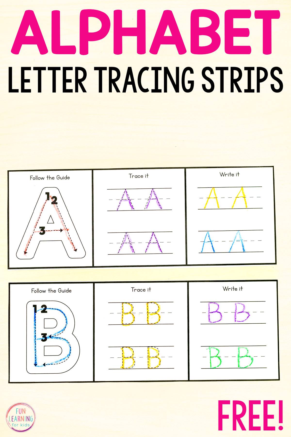 Alphabet Formation Letter Tracing Strips for Printable Free Alphabet Strip Pdf