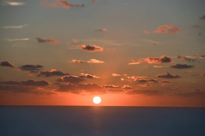 Sunset over a calm ocean