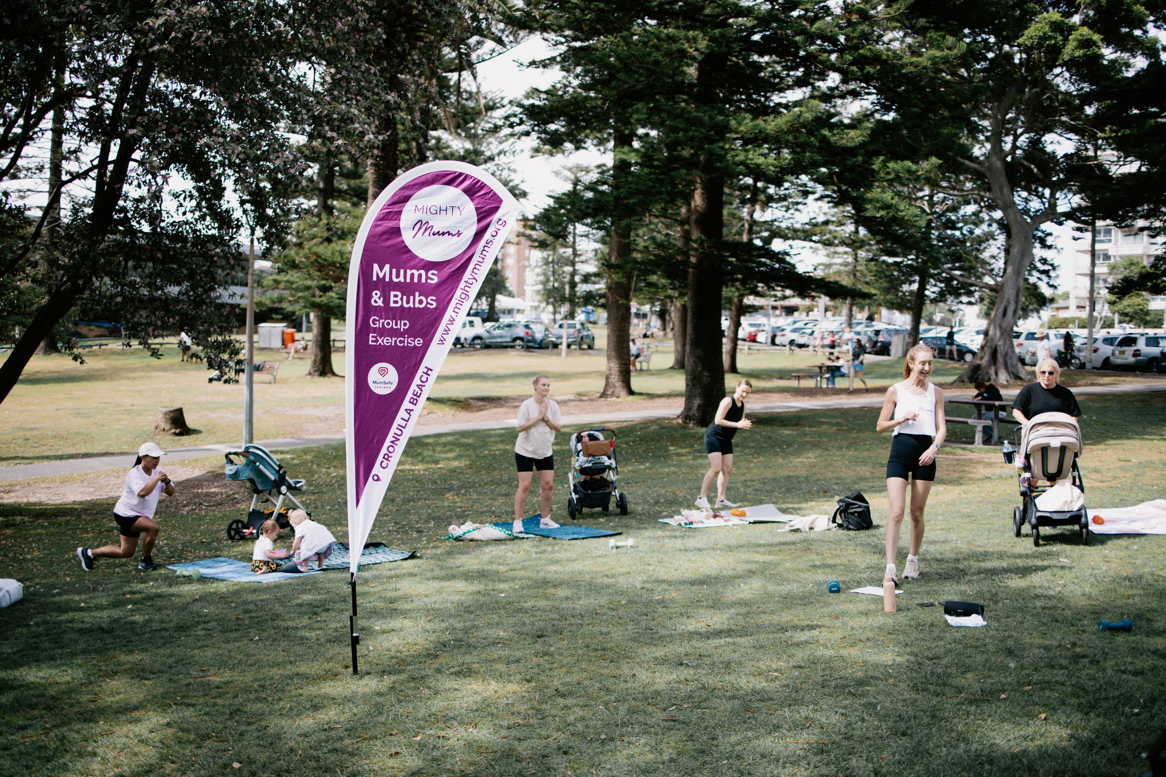 Mums working out in a park