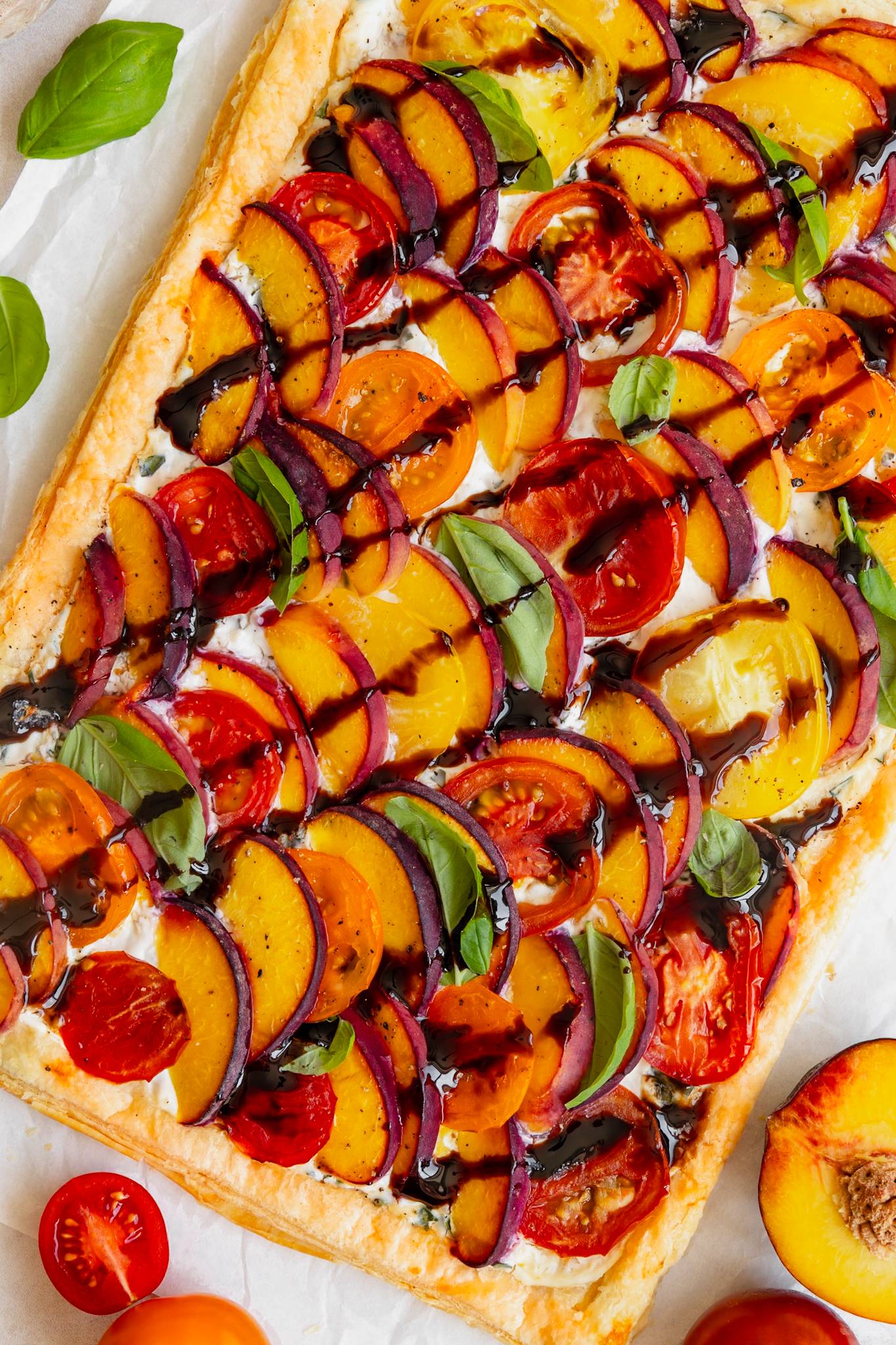 Peach, Tomato & Ricotta Tart